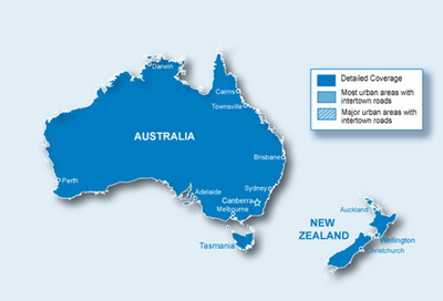 Карта автодорог Австралии и Новой Зеландии для Garmin City Navigator Australia and New Zealand NT 2011