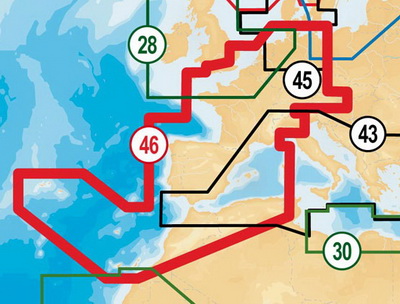 Карта водоемов - Navionics Gold 46XG - От Голландии до Алжира и от Азоров до Сардинии. Для Lowrance/Simrad/Raymarine/Humminbird