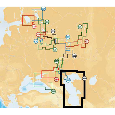 Карта водоемов - Navionics Small 5G036S - Каспийское море. Для Lowrance/Simrad/Raymarine/Humminbird