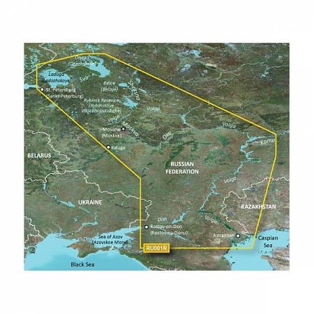 Карта водоемов - Навиком RU001R Внутренние воды России BlueChart g2 - для Garmin