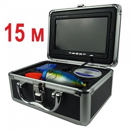 Видеокамера для рыбалки с записью в алюминиевом кейсе FishCam 700 DVR и кабелем 15 м 