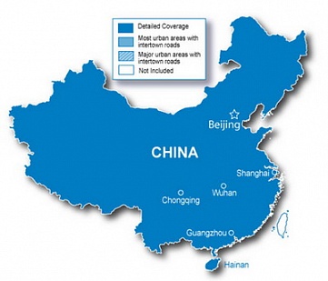Карта автодорог Китая для Garmin City Navigator China NT 2011