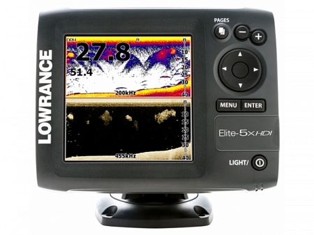 Эхолот Lowrance Elite 5x HDI (83/200+455/800 кГц) с датчиком для зимней рыбалки