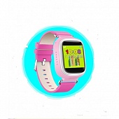 Детские умные часы с GPS трекером  Q80 ( маячок для детей ) розовый цвет 