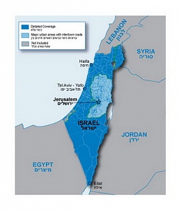 Карта автодорог Израиля для Garmin City Navigator Israel NT 2011